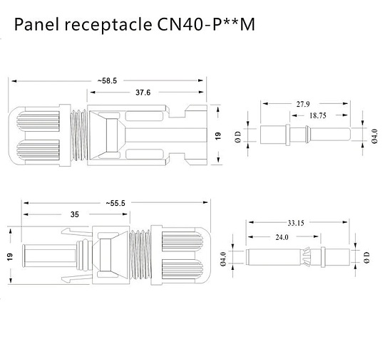 Conectores Para Paneles Conector Mc Para Paneles Solares Machos A